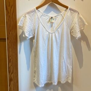 Roxy Flutter Lace Sleeve Top